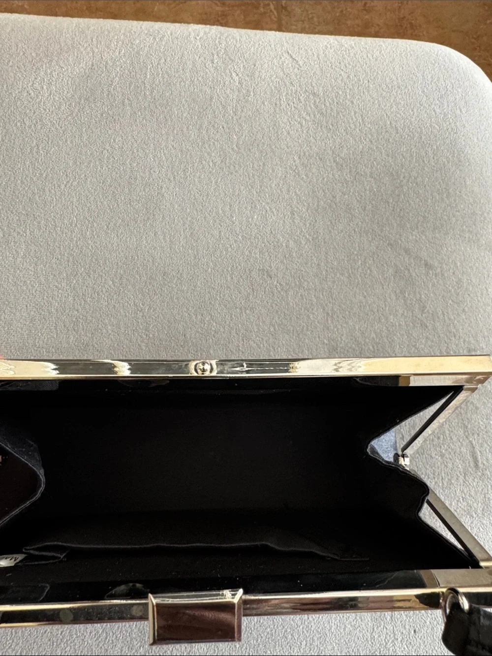Classic Black Evening Handbag with Silver Frame